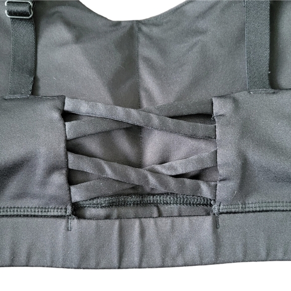 Athletic Works Women's Core Active Lattice-Back Cami Sports Bra Size L Black - Picture 4 of 9